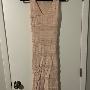 Bebe Pale Pink Textured Maxi Dress